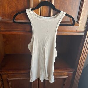 AGOLDE Rib Tank Beige Small